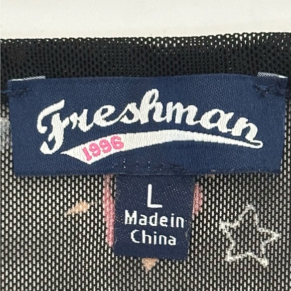 Freshman 1996 Black with Floral Print Sheer 90s Y2K Long Sleeve Blouse Large - Picture 4 of 11